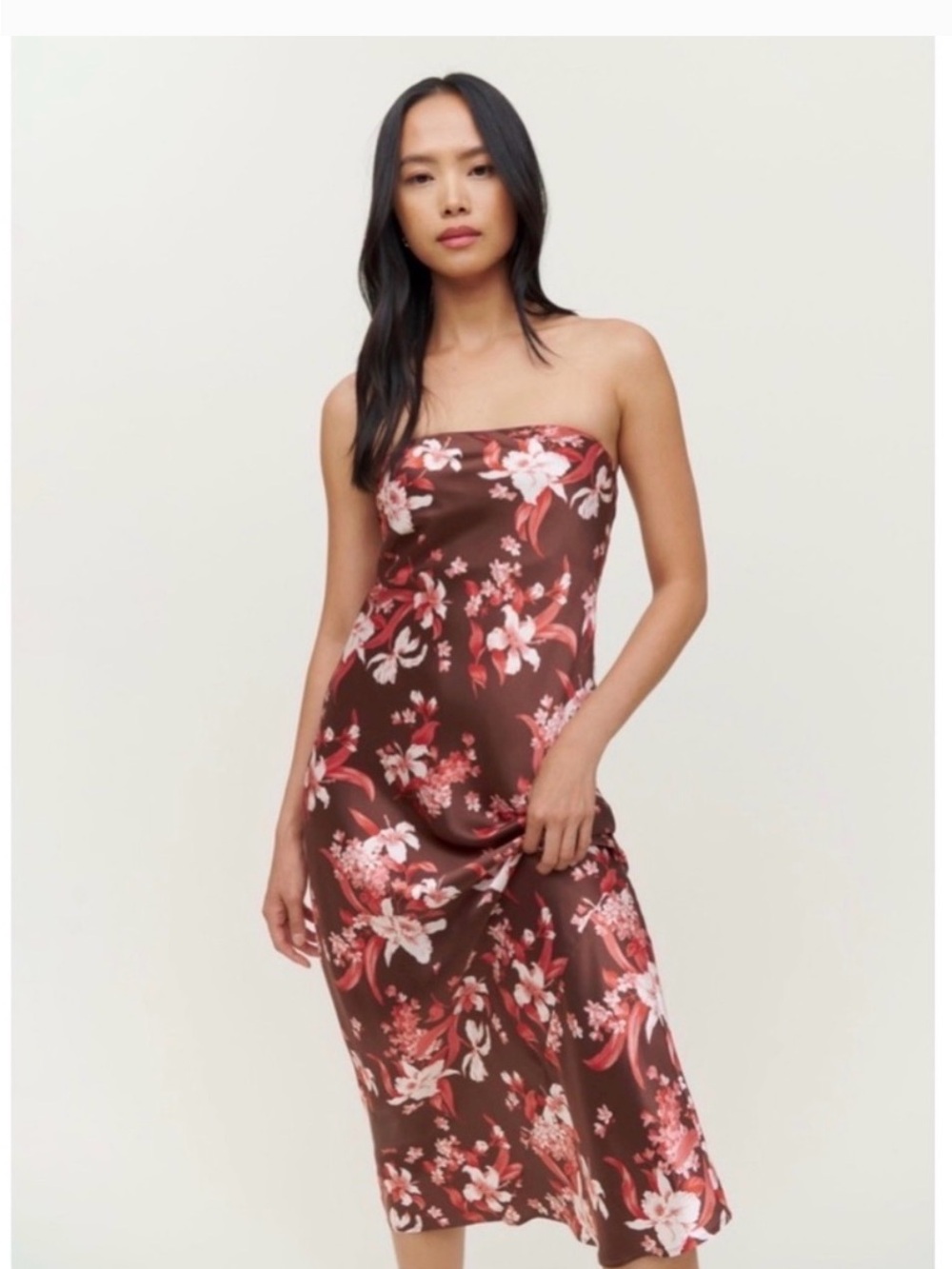 Reformation Joanne 100% Silk Dress in Hilo Print